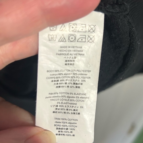 Michael Kors MK Men’s Large Black Hooded Sweatshirt Tape Logo Hoodie - Picture 7 of 13